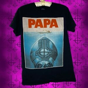 Ghost PAPA EMERITUS II - PAPA JAWS Black T-Shirt